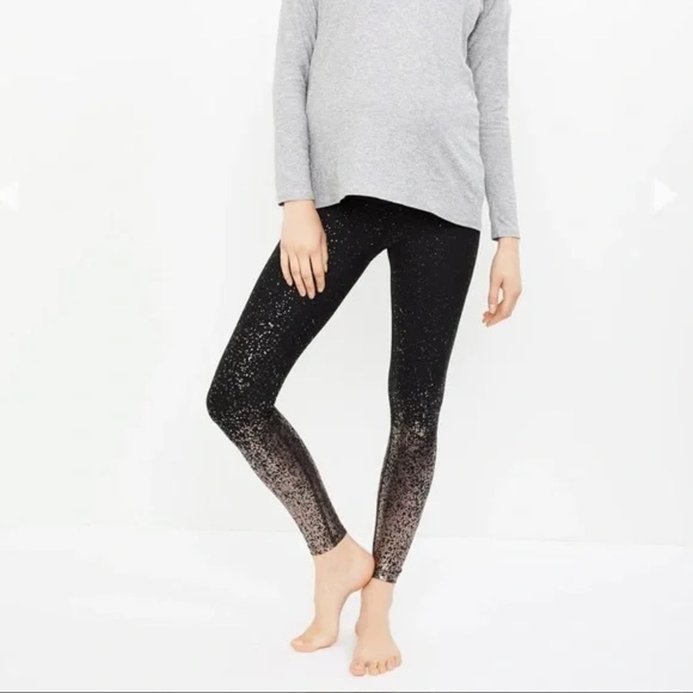 Beyond the Bump Alloy Ombré Metallic Over the Bump Leggings Small